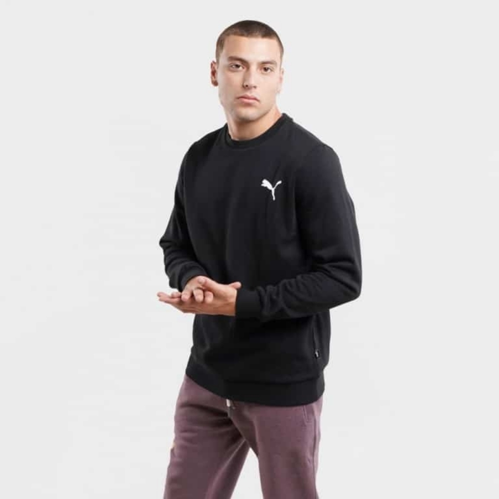 PUMA Essentials Black Small Logo Crew Neck Sweatshirt Size M